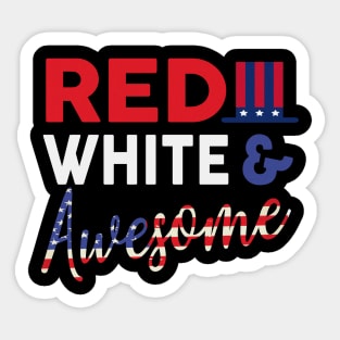 Red White and Awesome 4th of July Sticker